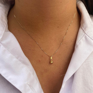 Pingente Bola 5mm Diamantada Ouro 18k