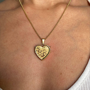 Pingente Relicário Coração Gravado Corações Ouro 18k
