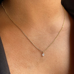 Pingente Ponto de Luz 4mm Ouro 18k