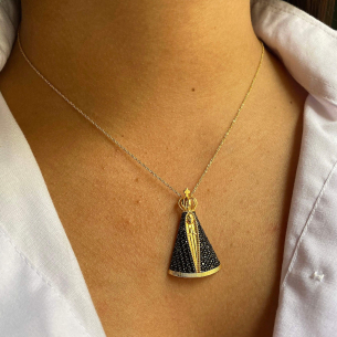 Pingente Nossa Senhora Aparecida Média Ouro 18k