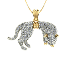 Pingente Pantera com Zircônias Brancas Ouro 18k