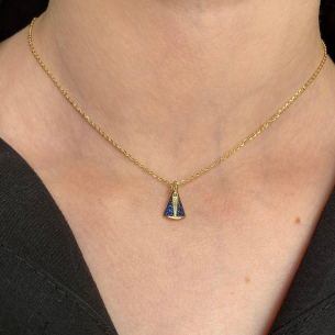 Pingente Nossa Senhora Aparecida com Oito Zircônias Ouro 18k