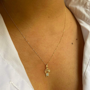 Pingente Menino com Zircônias Ouro 18k