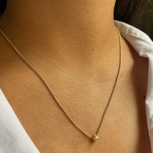 Pingente Separador com Oito Pedras de Zircônia Ouro 18k