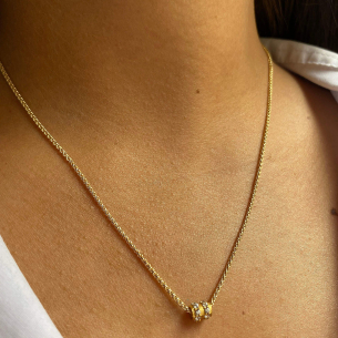 Pingente Separador com 16 Pedras de Zircônia Ouro 18k