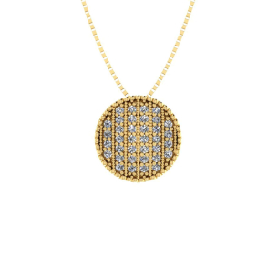 Pingente Chuveiro com 38 Zircônias Ouro 18k