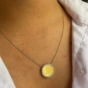 Pingente Mandala Tudo Posso Naquele que me Fortalece Ouro 18k