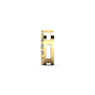 Pingente Redondo Pavê Branco e Preto Ouro 18k