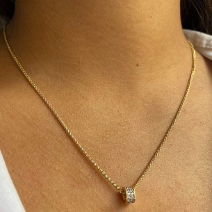 Pingente Separador com Zircônias Ouro 18k