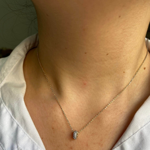 Pingente Separador com Trinta e Duas Zircônia Ouro 18k