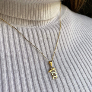 Pingente Menino Boné Pequeno Ouro 18k