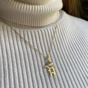 Pingente Menino Boné Grande Ouro 18k