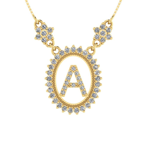 Gargantilha Letra Pavê com 55 Zircônias Ouro 18k