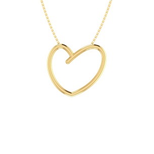 Pingente Coração Fio Duplo Ouro 18k