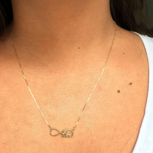 Gargantilha Love com Corrente Veneziana Ouro 18k
