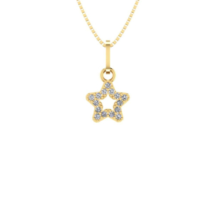 Pingente Estrela com Zircônia Ouro 18k