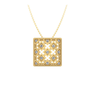 Pingente Chuveiro Quadrado 11mm Ouro 18k