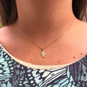 Pingente Hamsá Ouro 18k