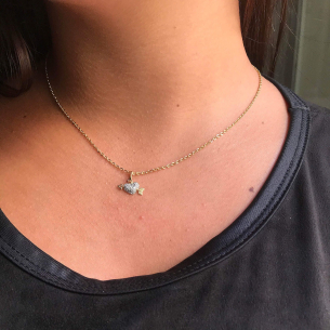 Pingente Coração Cupido Ouro 18k