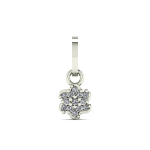 Pingente Flor Pavê com Diamante Ouro 18k