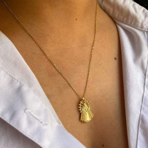 Pingente de Nossa Senhora Aparecida Grande Ouro 18k