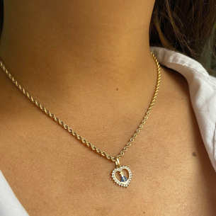 Pingente Nossa Senhora Aparecida no Coração Ouro 18k