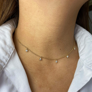 Choker Pontos de Luz Ouro 18k