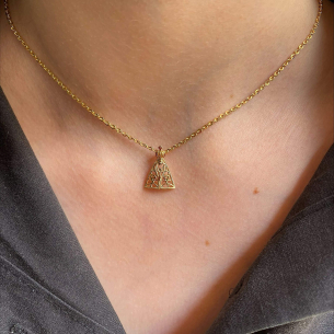 Pingente Nossa Senhora Aparecida com Detalhes Vazados Ouro 18k