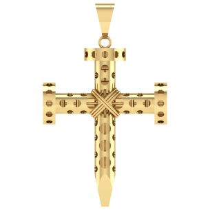 Pingente Cruz Prego Oco Grande Ouro 18k