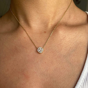 Pingente Solitário com Zircônia Quadrada Ouro 18k
