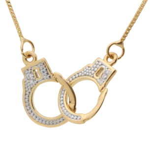 Gargantilha Algema com Diamante e Corrente Veneziana Ouro 18k