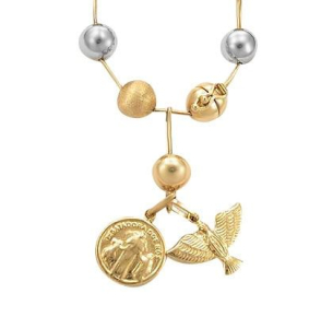 Pulseira Desatadora de Nós 7mm de Fio Lisa/Fosca Bicolor Ouro 18k