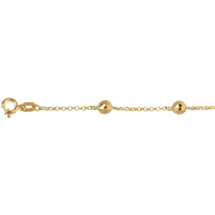 Pulseira 6 Bolas Diamantadas 5mm Ouro 18k