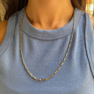 Corrente Malha Cartier com 60cm Ouro 18k