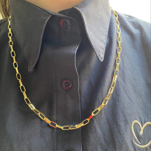 Corrente Malha Cartier 60cm Médio Ouro 18k