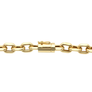 Corrente Malha Cartier Cadeado Grossa 65cm Ouro 18k