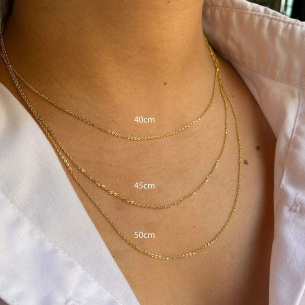 Corrente Bailarina Mini com 50cm Ouro 18k