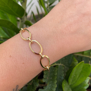Pulseira Elo Oval Ouro 18k