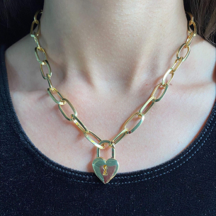 Choker Cartier Com Coração Grande Ouro 18k
