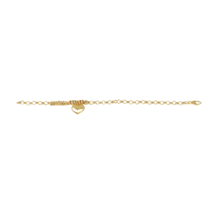 Pulseira Portuguesa com Coração em Ouro 18k
