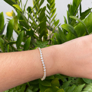 Pulseira Riviera Amarela 3,5mm 20cm Ouro 18k