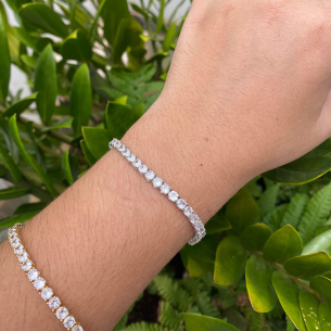 Pulseira Riviera 3,5mm 20cm Ouro Branco 18k