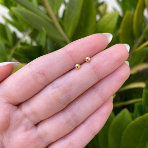 Brinco Baby Bola Ouro 18k