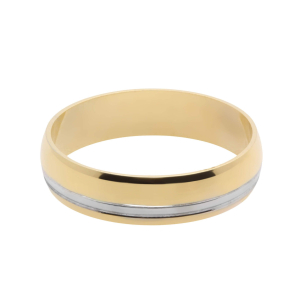 Aliança Comfort com Fio de Ouro Branco Ouro Branco 18k