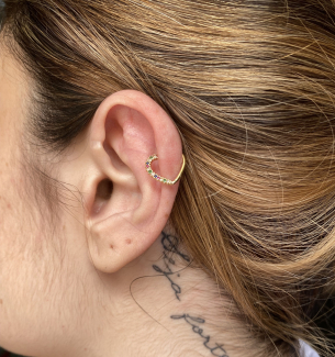 Piercing Argola Coração Rainbow Ouro 18k