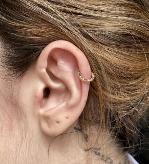Piercing Argola Rainbow Ouro 18k