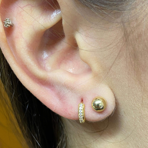 Brinco de Argola com Zircônia Ouro 18k