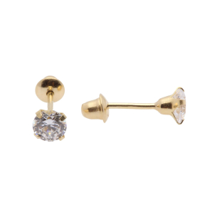Brinco Baby Zircônia 3.5mm Ouro 18k