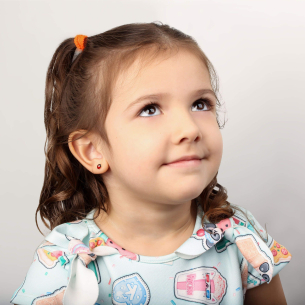Brinco Baby Joaninha Vermelha Ouro 18k