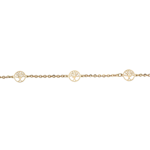 Pulseira Bailarina com Árvore da Vida Ouro 18k